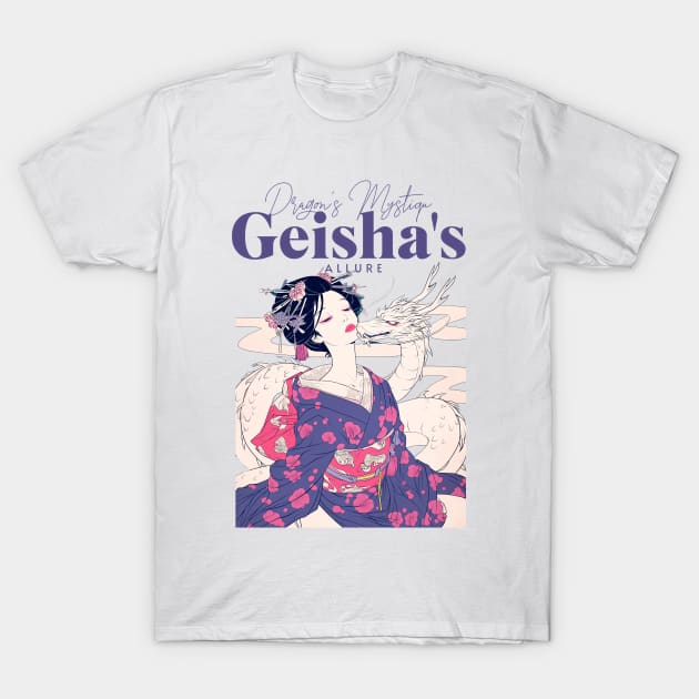 Geisha and Dragon 7001 T-Shirt by ToddT